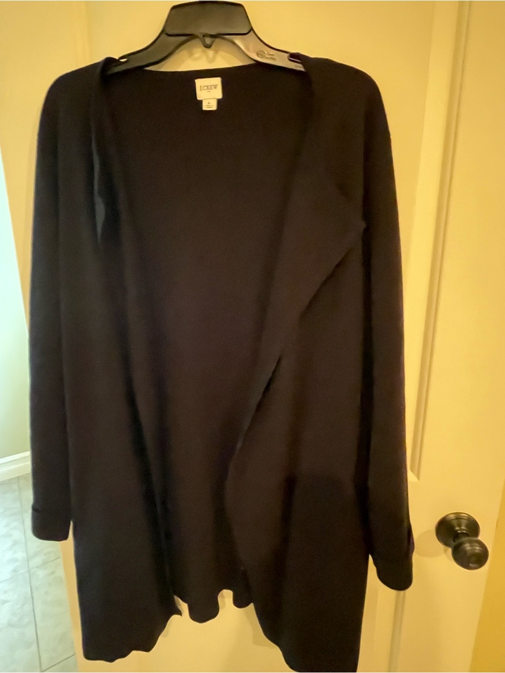 J. Crew Black Open Heavy Cardigan Sweater